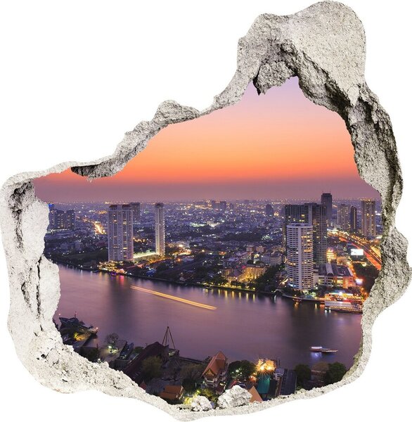 Autocolant 3D gaura cu priveliște vest de Bangkok