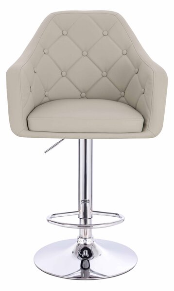 HR831W Scaun Ecru Piele Ecologica Premium Soft cu Bază Cromata