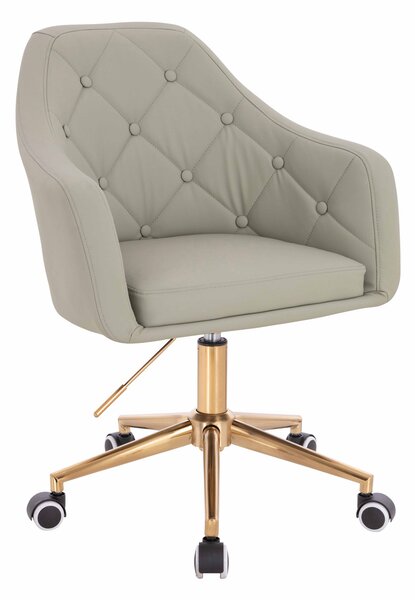 HR831K Scaun Culoare in Piele Ecologica Premium Soft cu Bază Aurie