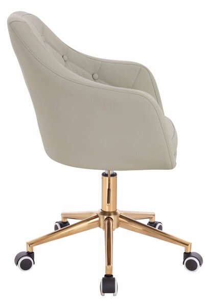 HR831K Scaun Culoare in Piele Ecologica Premium Soft cu Bază Aurie