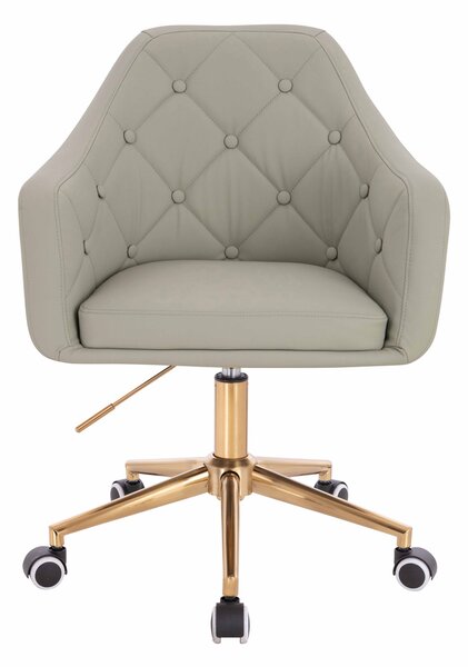 HR831K Scaun Culoare in Piele Ecologica Premium Soft cu Bază Aurie