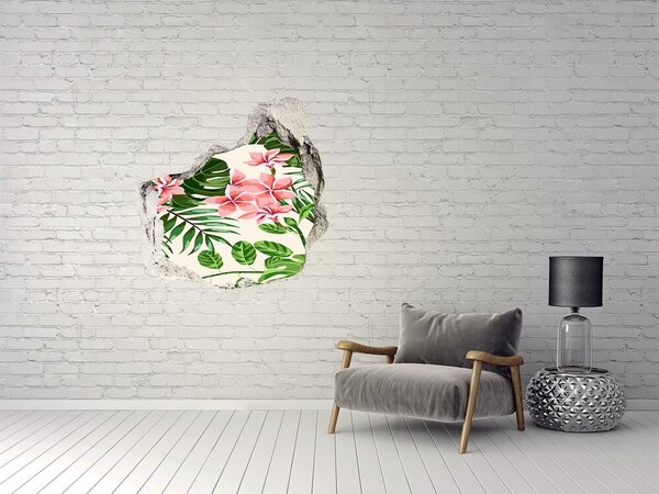 Fototapet 3D gaură în perete Grădină de flori tropicale