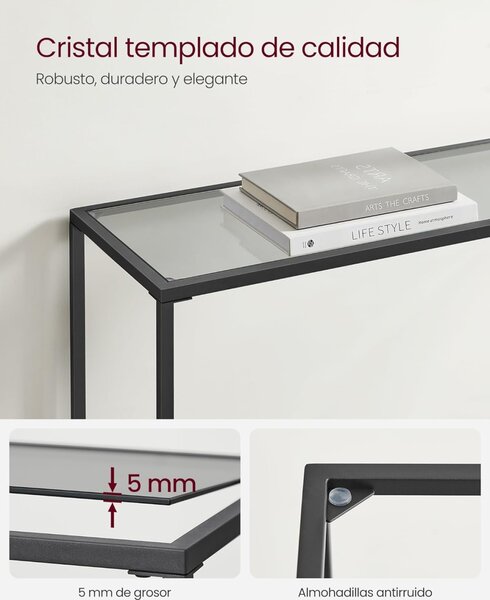 Consola Vasagle Gri 100.5x20x80 cm