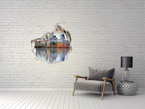 Autocolant 3D gaura cu priveliște O vedere a unui oraș modern lângă apă