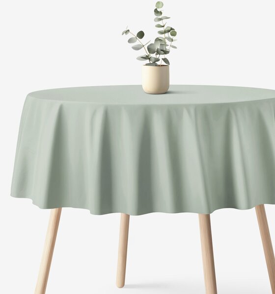 Goldea față de masă 100% bumbac verde salvie - rotundă Ø 140 cm