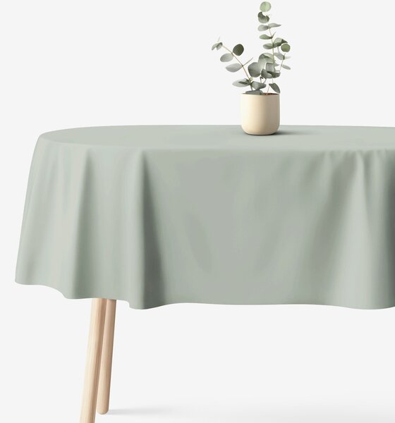 Goldea față de masă 100% bumbac verde salvie - ovală 140 x 200 cm