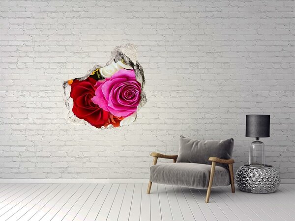 Autocolant de perete gaură 3D O explozie florală de culoare
