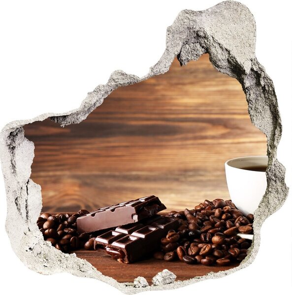 Fototapet un zid spart cu priveliște Cafea si ciocolata