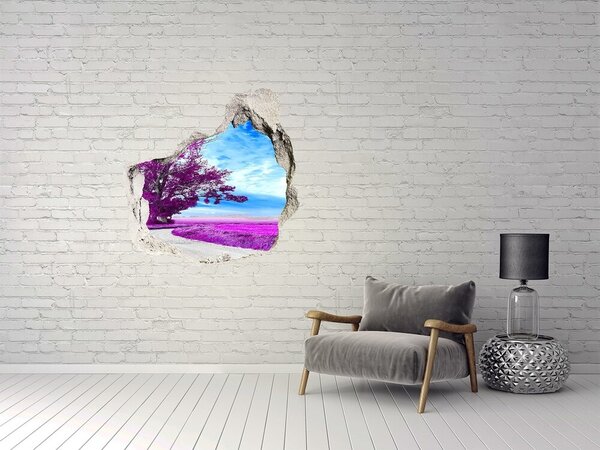 Autocolant 3D gaura cu priveliște Peisaj în tonuri de violet