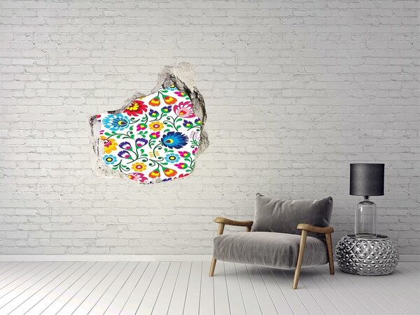 Fototapet 3D gaură în perete Model floral pe perete