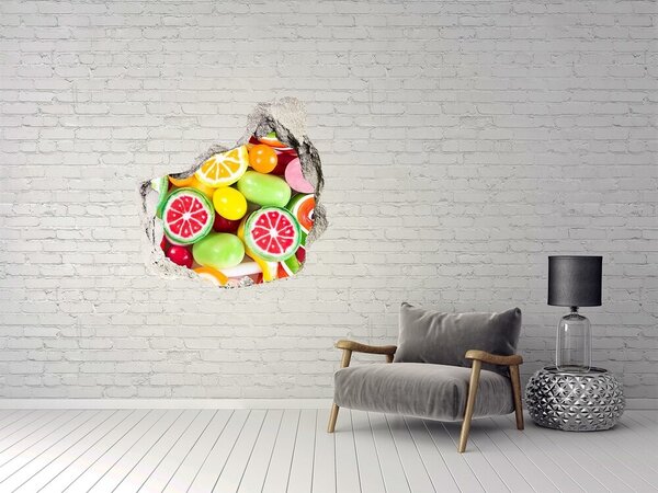 Autocolant gaură 3D Paradisul dulciurilor