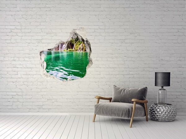 Autocolant 3D gaura cu priveliște Paradis tropical cu o cascadă