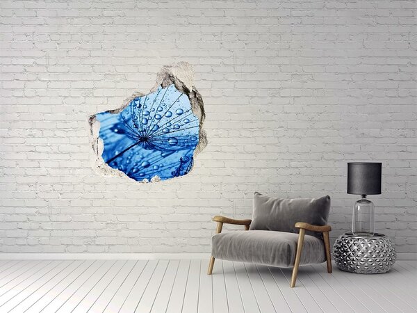 Autocolant de perete gaură 3D Picături de apă pe o floare delicată