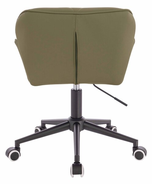 HR111K Scaun Khaki Piele Ecologica Premium Soft cu Bază Neagră