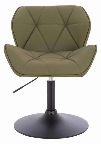 HR111N Scaun Khaki Piele Ecologica Premium Soft cu Bază Neagră