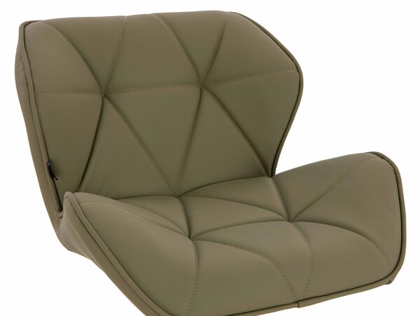 HR111K Scaun Khaki Piele Ecologica Premium Soft cu Bază Cromata