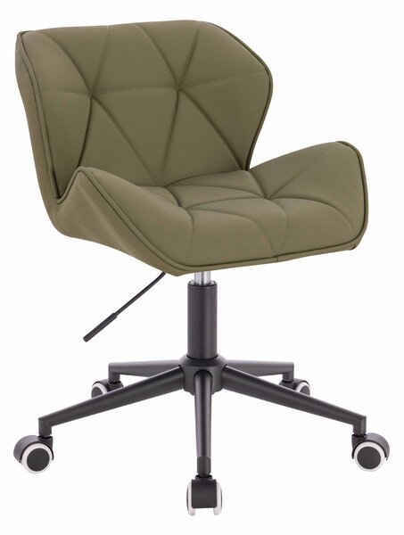 HR111K Scaun Khaki Piele Ecologica Premium Soft cu Bază Neagră
