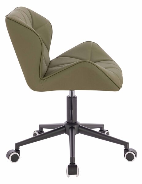 HR111K Scaun Khaki Piele Ecologica Premium Soft cu Bază Neagră