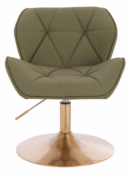 HR111N Scaun Khaki Piele Ecologica Premium Soft cu Bază Aurie