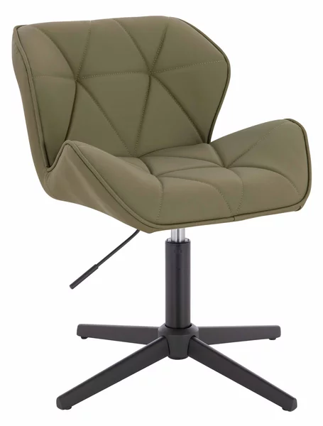 HR111CROSS Scaun Khaki Piele Ecologica Premium Soft cu Bază Neagră