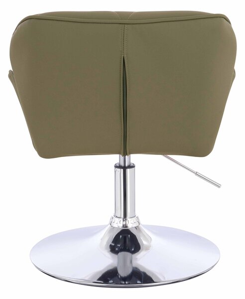 HR111N Scaun Khaki Piele Ecologica Premium Soft cu Bază Cromata