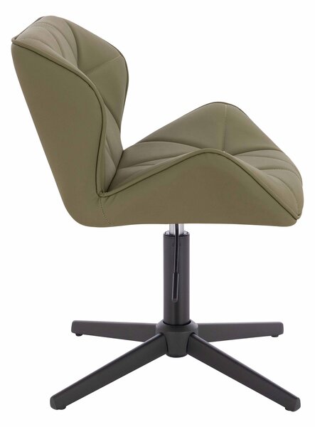 HR111CROSS Scaun Khaki Piele Ecologica Premium Soft cu Bază Neagră