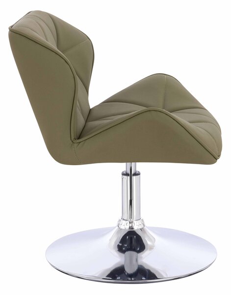 HR111N Scaun Khaki Piele Ecologica Premium Soft cu Bază Cromata