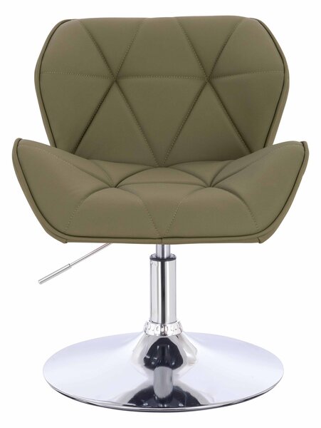 HR111N Scaun Khaki Piele Ecologica Premium Soft cu Bază Cromata