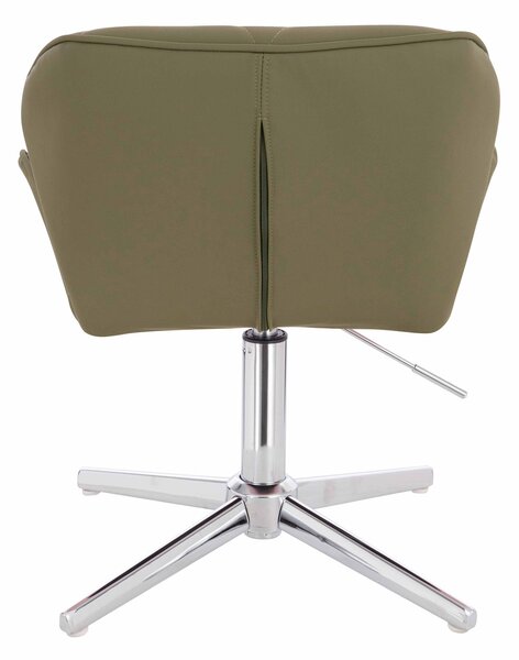 HR111CROSS Scaun Khaki Piele Ecologica Premium Soft cu Bază Cromata