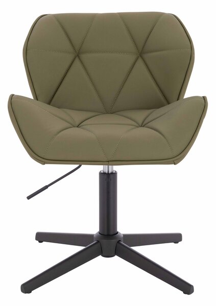 HR111CROSS Scaun Khaki Piele Ecologica Premium Soft cu Bază Neagră