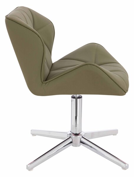 HR111CROSS Scaun Khaki Piele Ecologica Premium Soft cu Bază Cromata