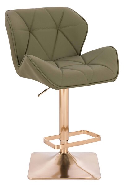 HR111KW Scaun Khaki Piele Ecologica Premium Soft cu Bază Aurie