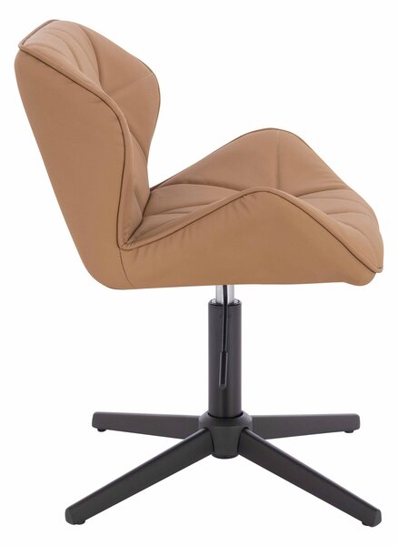 HR111CROSS Scaun Caramel Piele Ecologica Premium Soft cu Bază Neagră