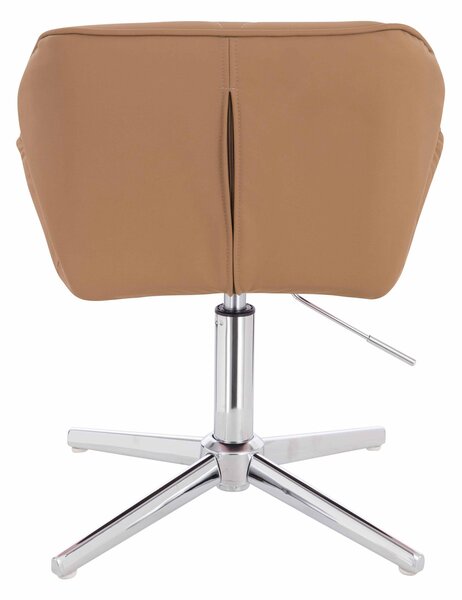 HR111CROSS Scaun Caramel Piele Ecologica Premium Soft cu Bază Cromata
