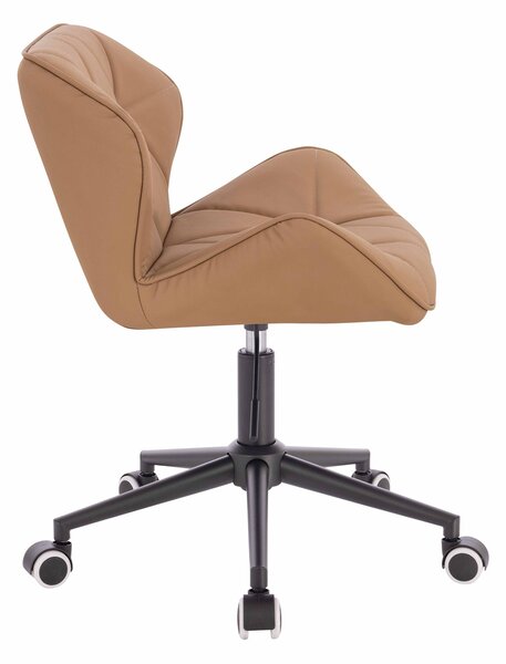 HR111K Scaun Caramel Piele Ecologica Premium Soft cu Bază Neagră