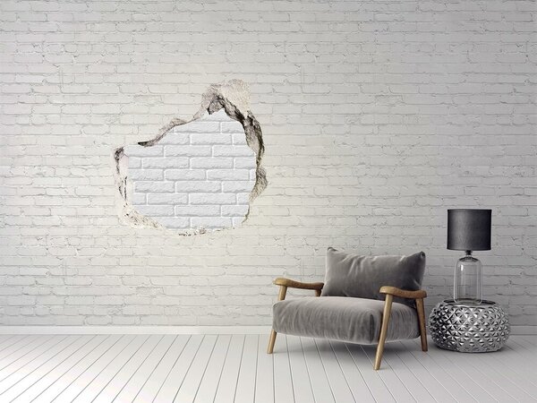 Fototapet un zid spart cu priveliște Zid de cărămidă deteriorat