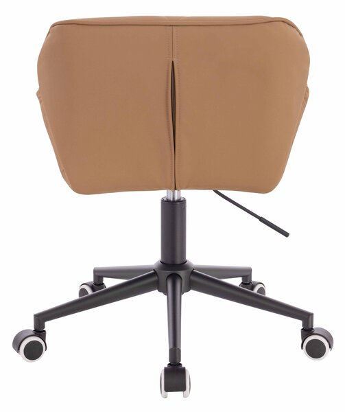 HR111K Scaun Caramel Piele Ecologica Premium Soft cu Bază Neagră