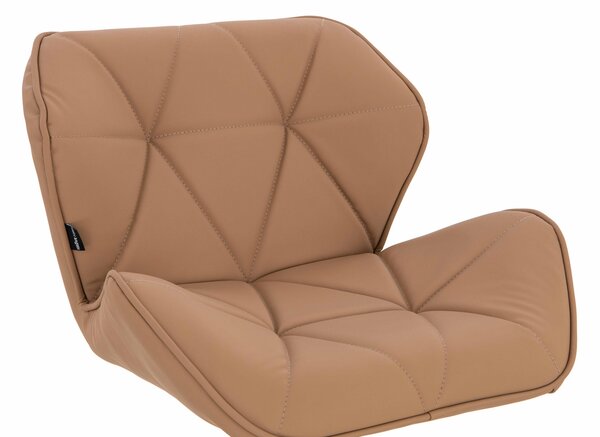 HR111CROSS Scaun Caramel Piele Ecologica Premium Soft cu Bază Neagră