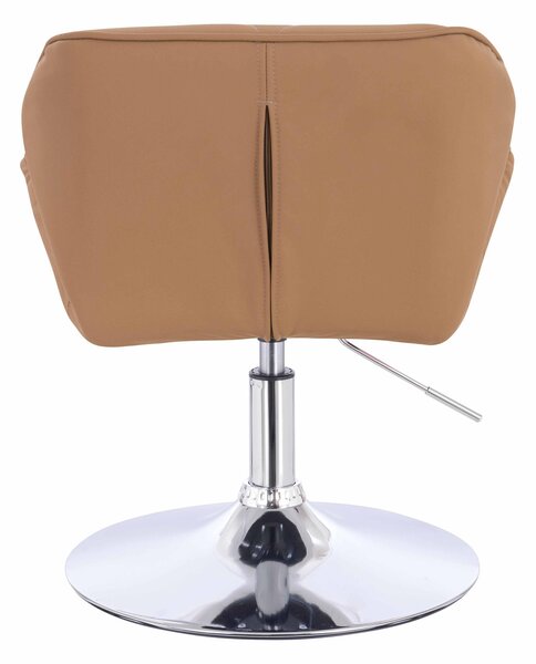 HR111N Scaun Caramel Piele Ecologica Premium Soft cu Bază Cromata