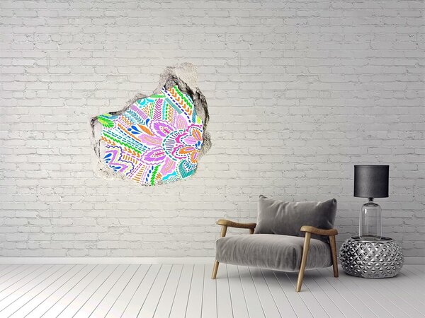 Autocolant de perete gaură 3D Model floral în culorile curcubeului