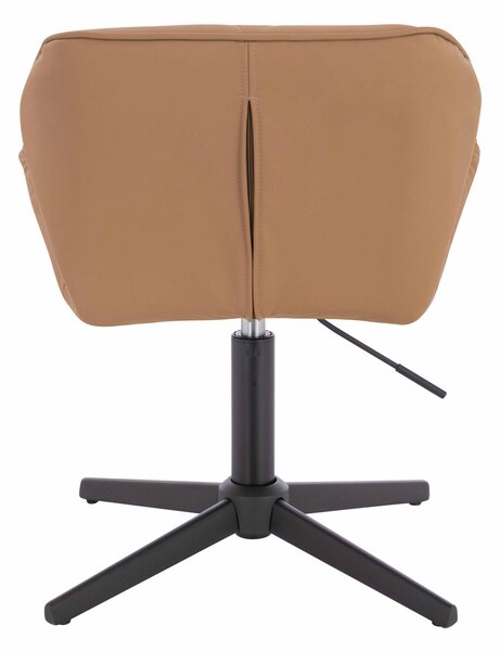 HR111CROSS Scaun Caramel Piele Ecologica Premium Soft cu Bază Neagră