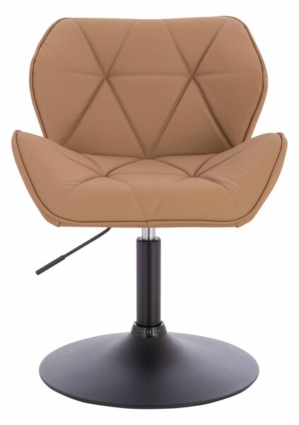 HR111N Scaun Caramel Piele Ecologica Premium Soft cu Bază Neagră