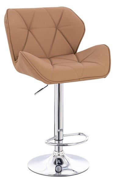 HR111W Scaun Caramel Piele Ecologica Premium Soft cu Bază Cromata