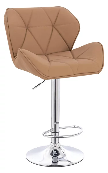 HR111W Scaun Caramel Piele Ecologica Premium Soft cu Bază Cromata