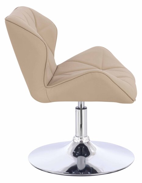 HR111N Scaun Crem Piele Ecologica Premium Soft cu Bază Cromata