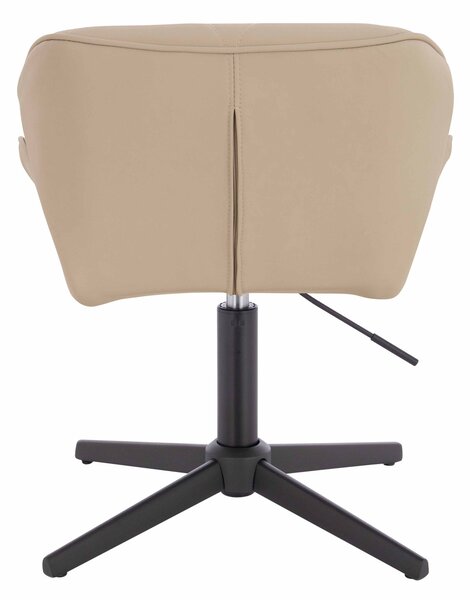 HR111CROSS Scaun Crem Piele Ecologica Premium Soft cu Bază Neagră