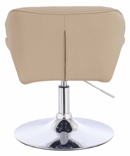 HR111N Scaun Crem Piele Ecologica Premium Soft cu Bază Cromata