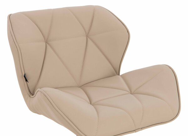 HR111W Scaun Crem Piele Ecologica Premium Soft cu Bază Aurie