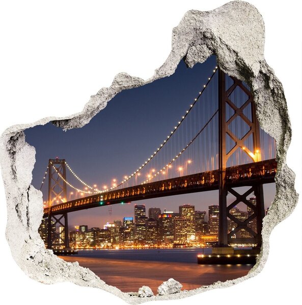 Autocolant de perete gaură 3D Podul din San Francisco