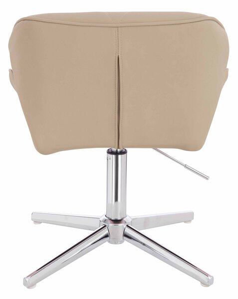 HR111CROSS Scaun Crem Piele Ecologica Premium Soft cu Bază Cromata